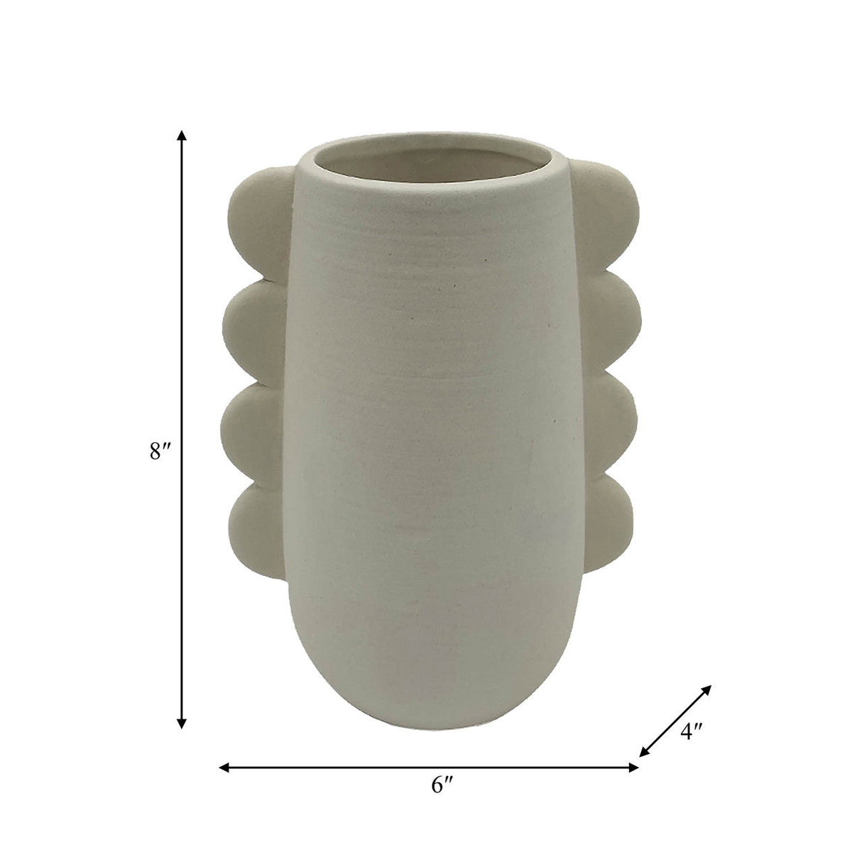 Dol, 7" Eared Vase, Cotton