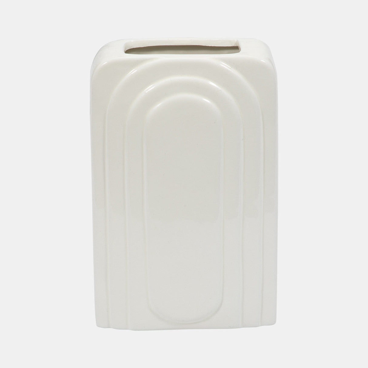 Dol, 7" Rectangular Vase, White