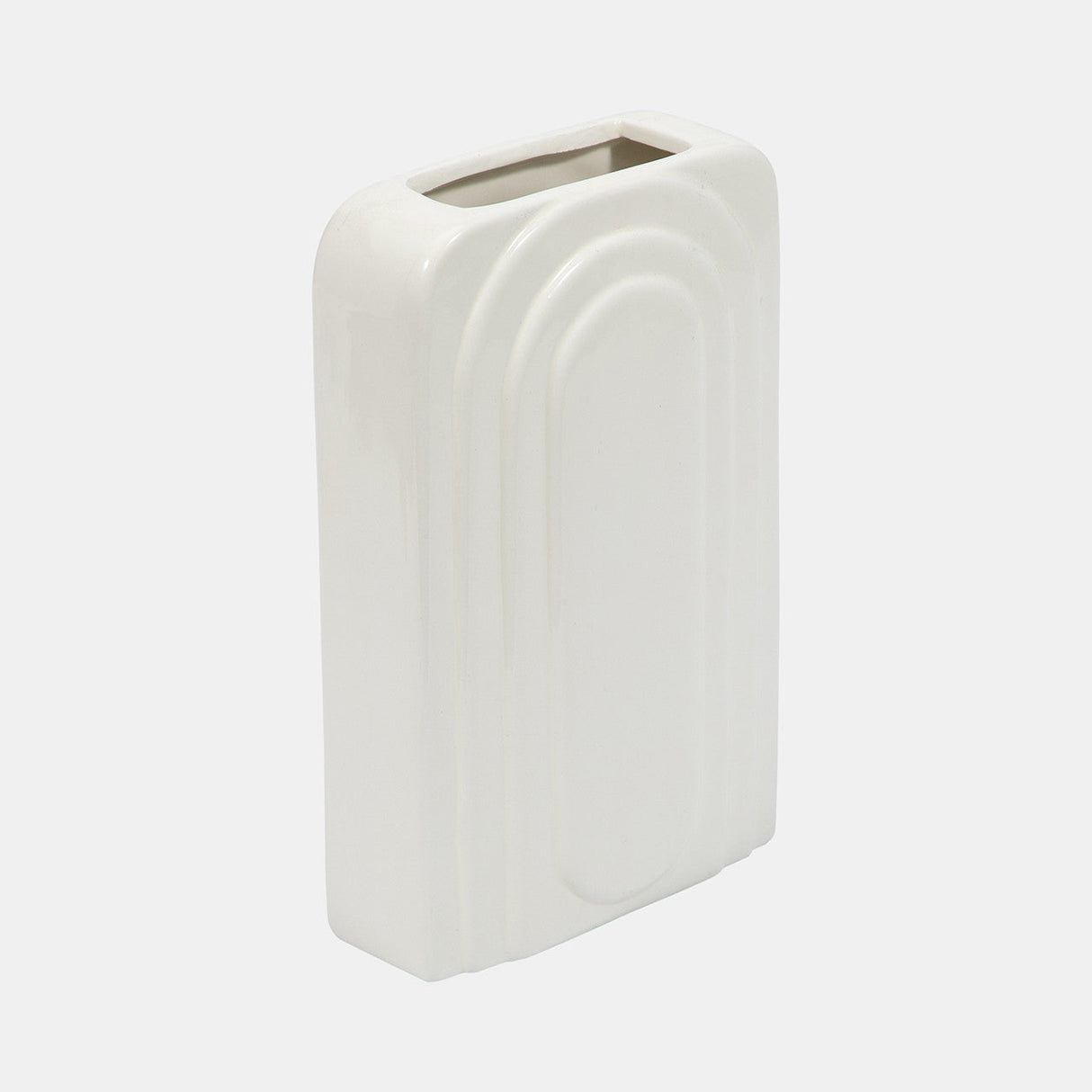 Dol, 7" Rectangular Vase, White