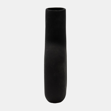 Dol, 8" Open Cut Vase, Black