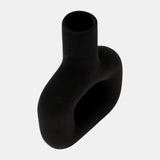 Dol, 8" Open Cut Vase, Black