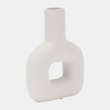 Dol, 8" Open Cut Vase, White