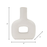 Dol, 8" Open Cut Vase, White