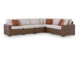 Dolan Creek Beige/Brown 4-Piece Outdoor Sectional by Ashley at Eve Furniture