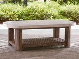 Dolan Creek Beige/Brown Rectangular Cocktail Table by Ashley at Eve Furniture