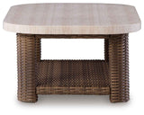 Dolan Creek Beige/Brown Rectangular Cocktail Table by Ashley at Eve Furniture