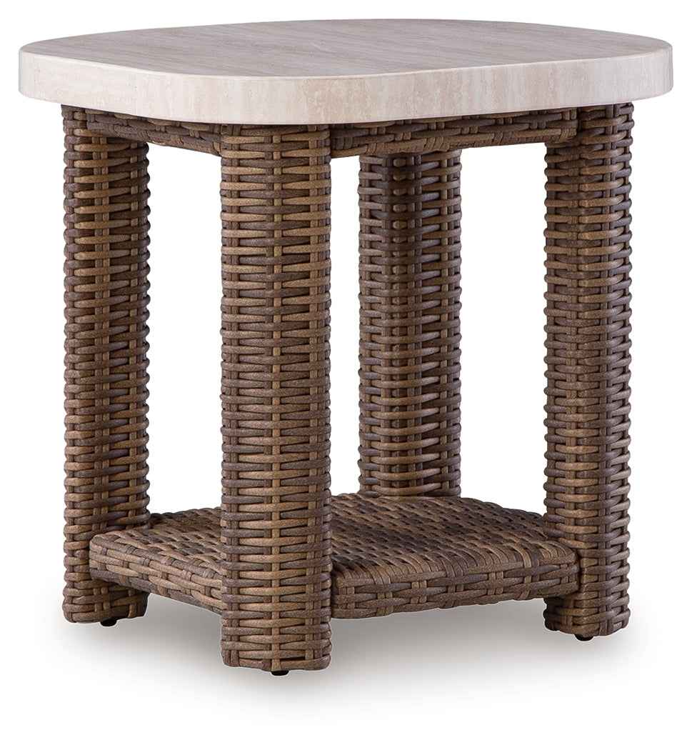 Dolan Creek Beige/Brown Square End Table by Ashley at Eve Furniture