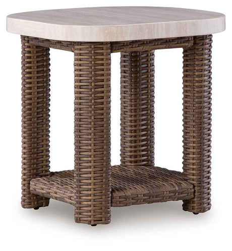 Dolan Creek Beige/Brown Square End Table by Ashley at Eve Furniture