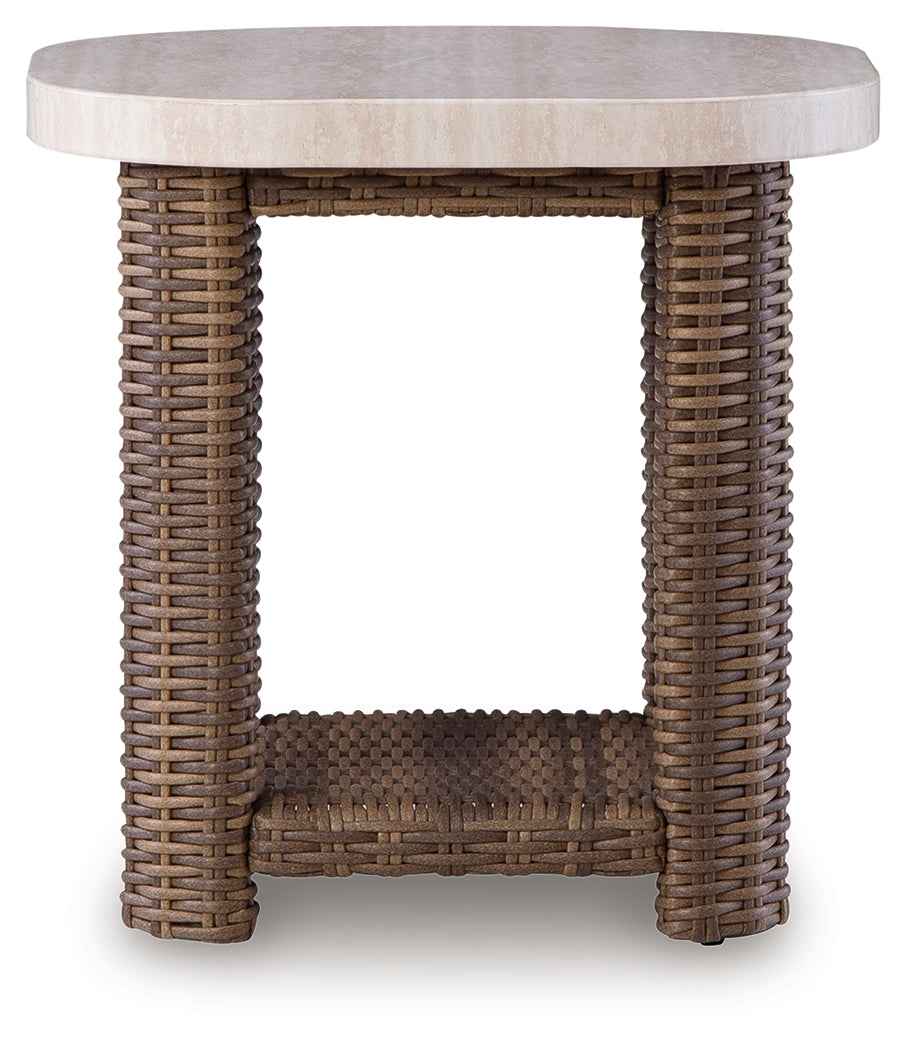 Dolan Creek Beige/Brown Square End Table by Ashley at Eve Furniture
