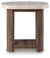 Dolan Creek Beige/Brown Square End Table by Ashley at Eve Furniture