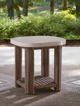 Dolan Creek Beige/Brown Square End Table by Ashley at Eve Furniture