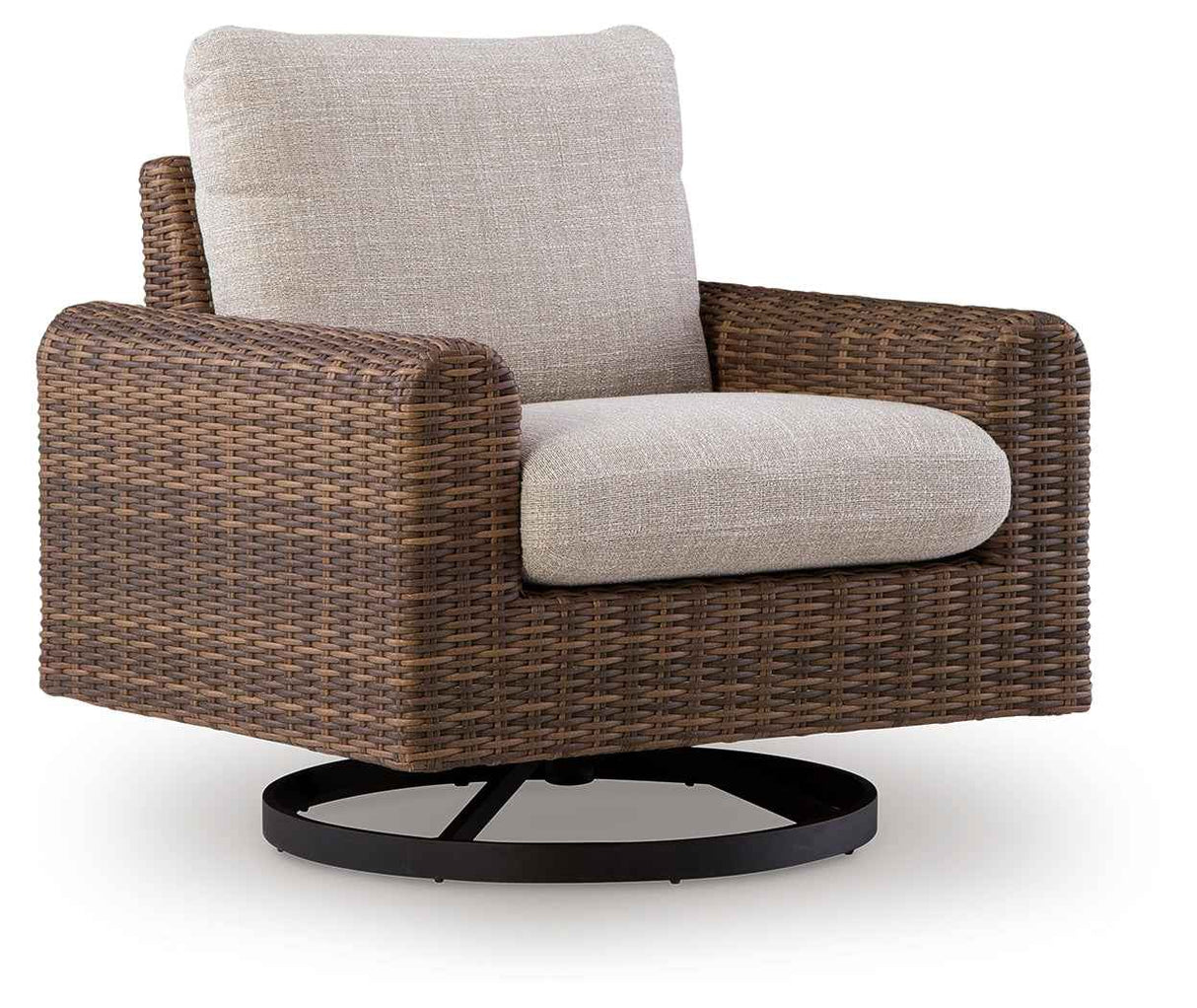 Dolan Creek Gray/Brown Swivel Lounge w/ Cushion by Ashley at Eve Furniture