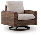 Dolan Creek Gray/Brown Swivel Lounge w/ Cushion by Ashley at Eve Furniture