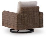 Dolan Creek Gray/Brown Swivel Lounge w/ Cushion by Ashley at Eve Furniture