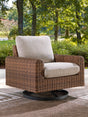 Dolan Creek Gray/Brown Swivel Lounge w/ Cushion by Ashley at Eve Furniture