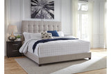 Dolante Beige King Upholstered Bed by Ashley at Eve Furniture