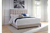 Dolante Beige King Upholstered Bed by Ashley at Eve Furniture