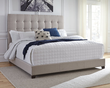 Dolante Beige Queen Upholstered Bed by Ashley at Eve Furniture