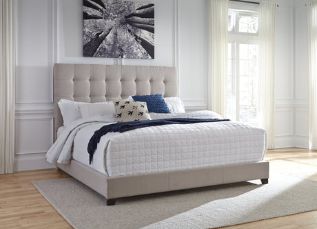Dolante Beige Queen Upholstered Bed by Ashley at Eve Furniture