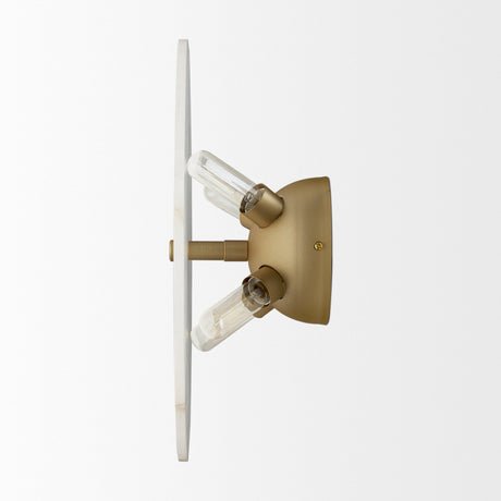 Dolly Brushed Gold Metal w/ Alabaster Shade 4-Light Wall Sconce by Mercana at Eve Furniture