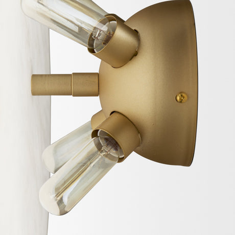 Dolly Brushed Gold Metal w/ Alabaster Shade 4-Light Wall Sconce by Mercana at Eve Furniture