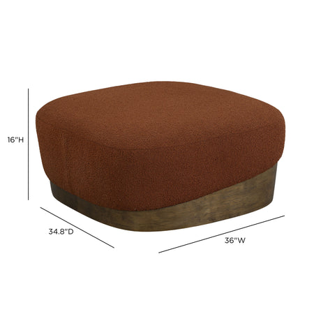 Domina Autumn Red Boucle Ottoman by TOV Furniture at Eve Furniture