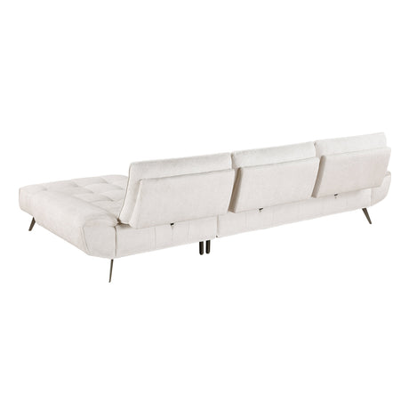 Dominic Beige 2-Piece Sectional with Right Chaise and Dual-position Backs by Homelegance at Eve Furniture