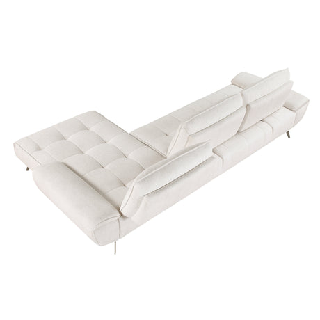 Dominic Beige 2-Piece Sectional with Right Chaise and Dual-position Backs by Homelegance at Eve Furniture