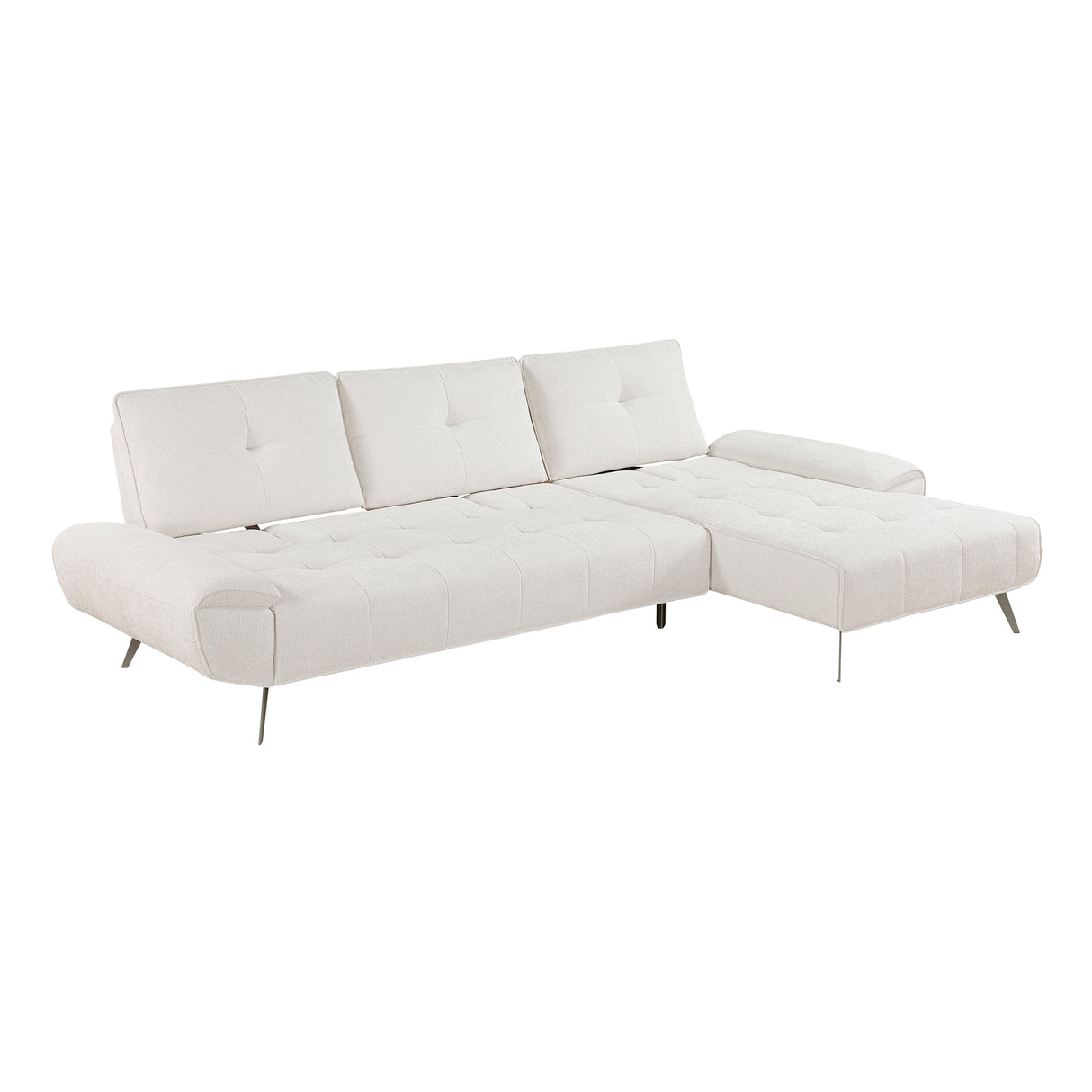 Dominic Beige 2-Piece Sectional with Right Chaise and Dual-position Backs by Homelegance at Eve Furniture