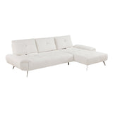 Dominic Beige 2-Piece Sectional with Right Chaise and Dual-position Backs by Homelegance at Eve Furniture