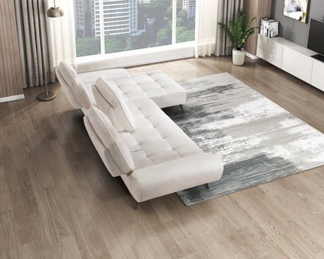 Dominic Beige 2-Piece Sectional with Right Chaise and Dual-position Backs by Homelegance at Eve Furniture