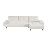 Dominic Beige 2-Piece Sectional with Right Chaise and Dual-position Backs by Homelegance at Eve Furniture