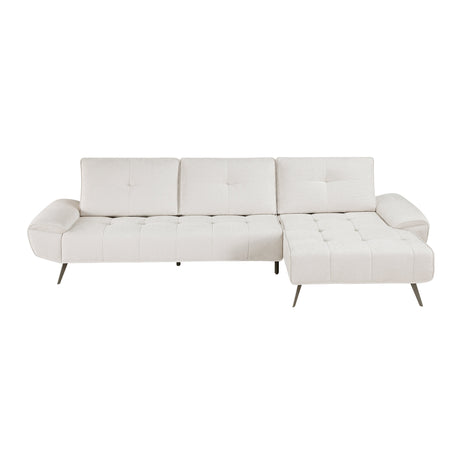 Dominic Beige 2-Piece Sectional with Right Chaise and Dual-position Backs by Homelegance at Eve Furniture