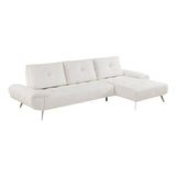 Dominic Beige 2-Piece Sectional with Right Chaise and Dual-position Backs by Homelegance at Eve Furniture