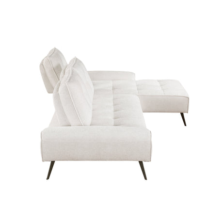 Dominic Beige 2-Piece Sectional with Right Chaise and Dual-position Backs by Homelegance at Eve Furniture