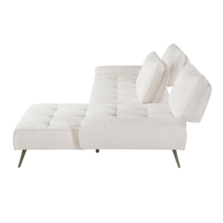 Dominic Beige 2-Piece Sectional with Right Chaise and Dual-position Backs by Homelegance at Eve Furniture
