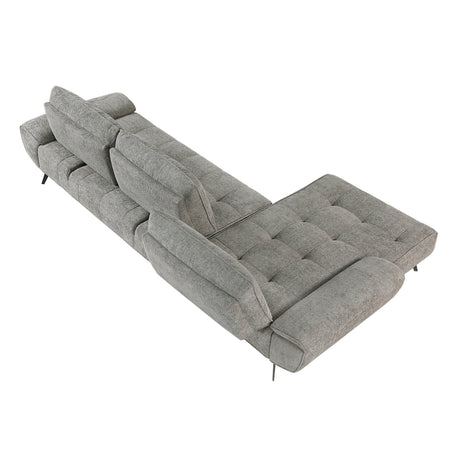 Dominic Dark Gray 2-Piece Sectional with Left Chaise and Dual-position Backs by Homelegance at Eve Furniture