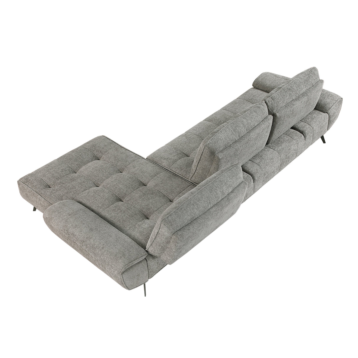 Dominic Dark Gray 2-Piece Sectional with Right Chaise and Dual-position Backs by Homelegance at Eve Furniture