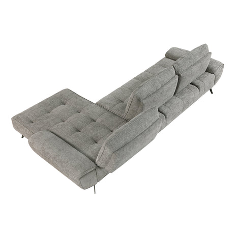 Dominic Dark Gray 2-Piece Sectional with Right Chaise and Dual-position Backs by Homelegance at Eve Furniture