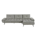 Dominic Dark Gray 2-Piece Sectional with Right Chaise and Dual-position Backs by Homelegance at Eve Furniture