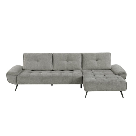 Dominic Dark Gray 2-Piece Sectional with Right Chaise and Dual-position Backs by Homelegance at Eve Furniture