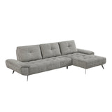 Dominic Dark Gray 2-Piece Sectional with Right Chaise and Dual-position Backs by Homelegance at Eve Furniture