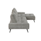 Dominic Dark Gray 2-Piece Sectional with Right Chaise and Dual-position Backs by Homelegance at Eve Furniture