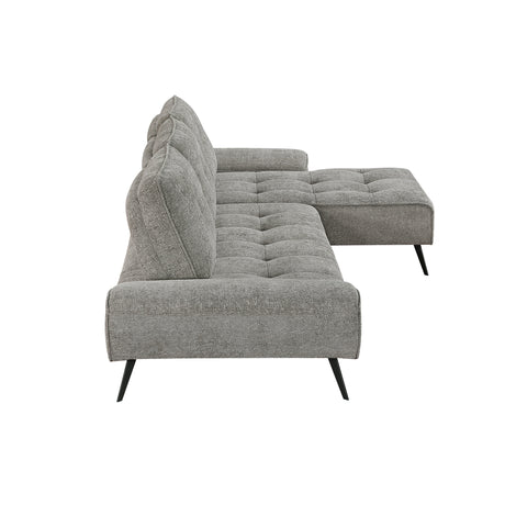 Dominic Dark Gray 2-Piece Sectional with Right Chaise and Dual-position Backs by Homelegance at Eve Furniture