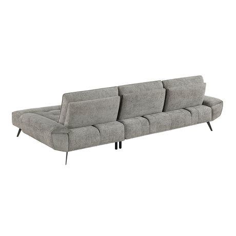 Dominic Dark Gray 2-Piece Sectional with Right Chaise and Dual-position Backs by Homelegance at Eve Furniture