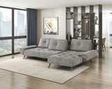 Dominic Dark Gray 2-Piece Sectional with Right Chaise and Dual-position Backs by Homelegance at Eve Furniture