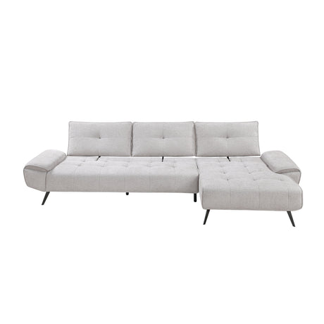 Dominic Light Gray 2-Piece Sectional with Right Chaise and Dual-position Backs by Homelegance at Eve Furniture