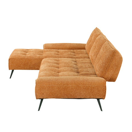 Dominic Orange 2-Piece Sectional with Left Chaise and Dual-position Backs by Homelegance at Eve Furniture