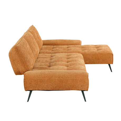 Dominic Orange 2-Piece Sectional with Right Chaise and Dual-position Backs by Homelegance at Eve Furniture