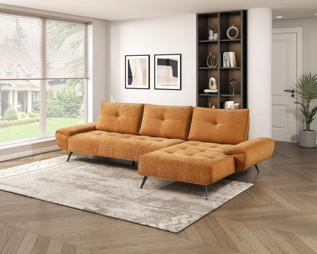 Dominic Orange 2-Piece Sectional with Right Chaise and Dual-position Backs by Homelegance at Eve Furniture